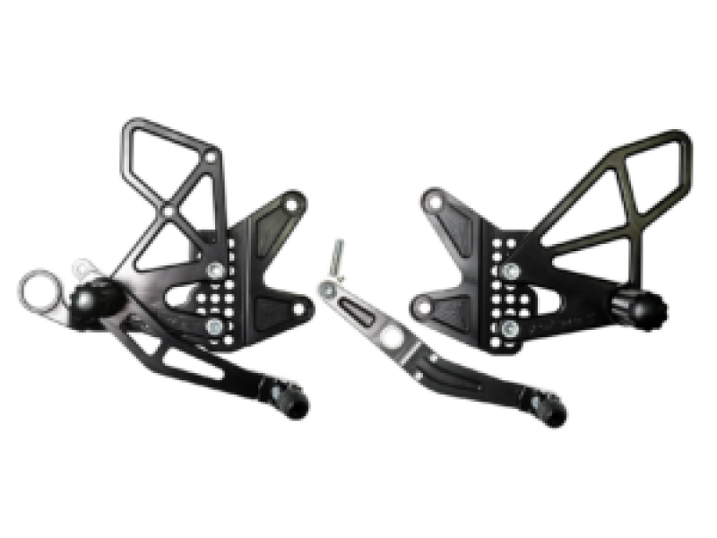 Yamaha YZF-R6 Rear Sets - Vortex Racing - V2 Design, GP shift compatible - Black - `06-`16